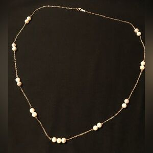 14k gold Elegant Pearl Necklace missing one pearl